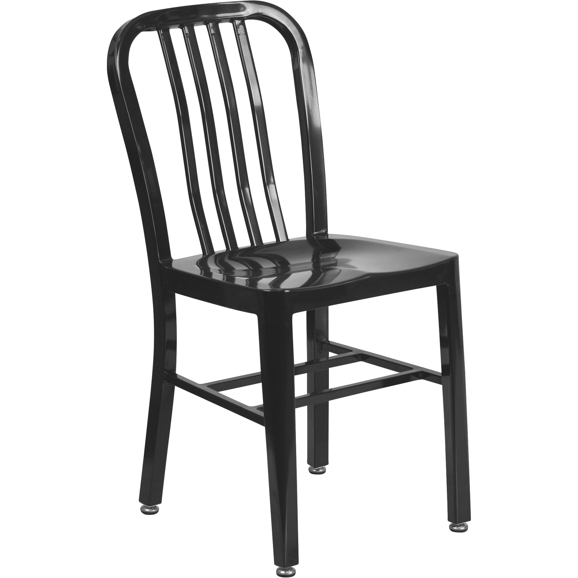 Flash Furniture Industrial-Style Indoor/Outdoor Metal Chair — Black, 500-Lb. Weight Capacity